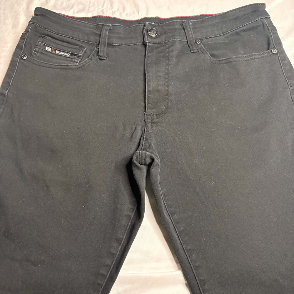 Benjamin Black Mens Slim Fit Black Denim Jeans Size 34x30